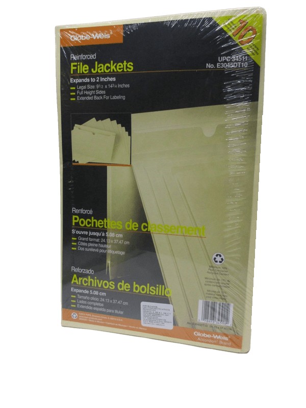 ARCHIVOS DE BOLSILLO GLOBE WEIS TAMAÑO OFICIO