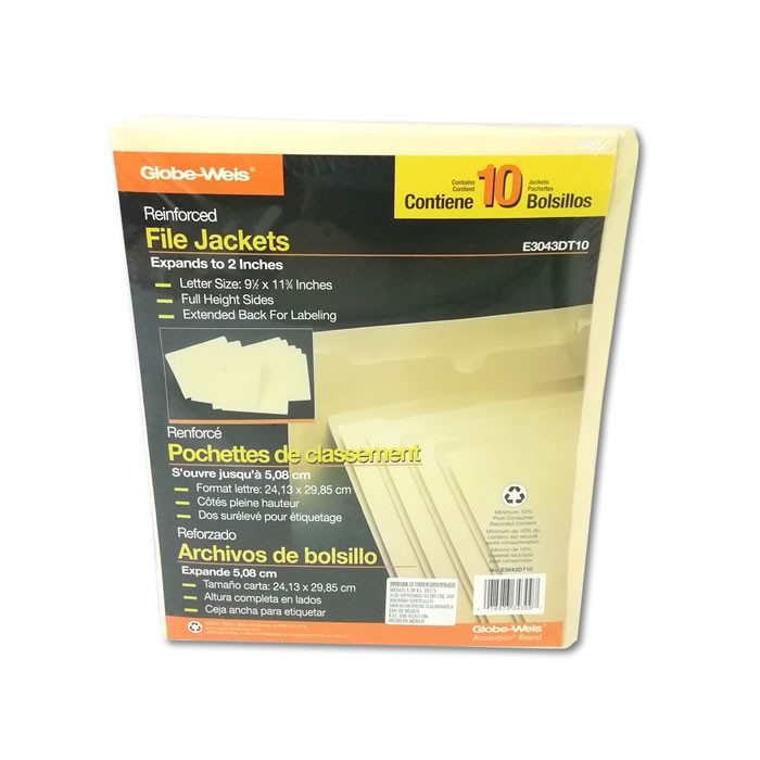 ARCHIVOS DE BOLSILLO GLOBE WEIS TAMAÑO CARTA