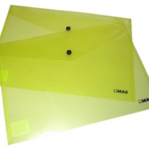 SOBRE DE PLASTICO CON BROCHE HORIZONTAL AMARILLO