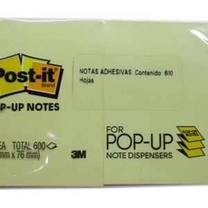 NOTAS ADHESIVAS 3X3 POP UP AMARILLA 6 PACK